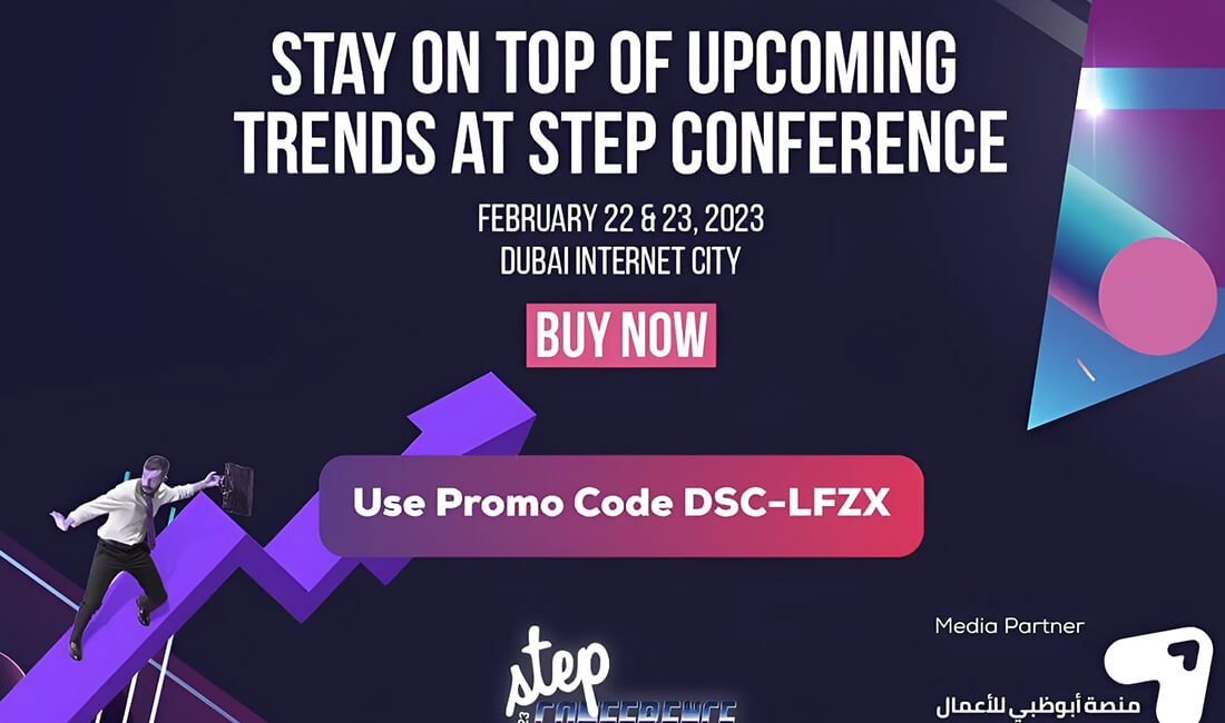 Step Conference Dubai 2023 promo code step conference 2023 dubai promo code